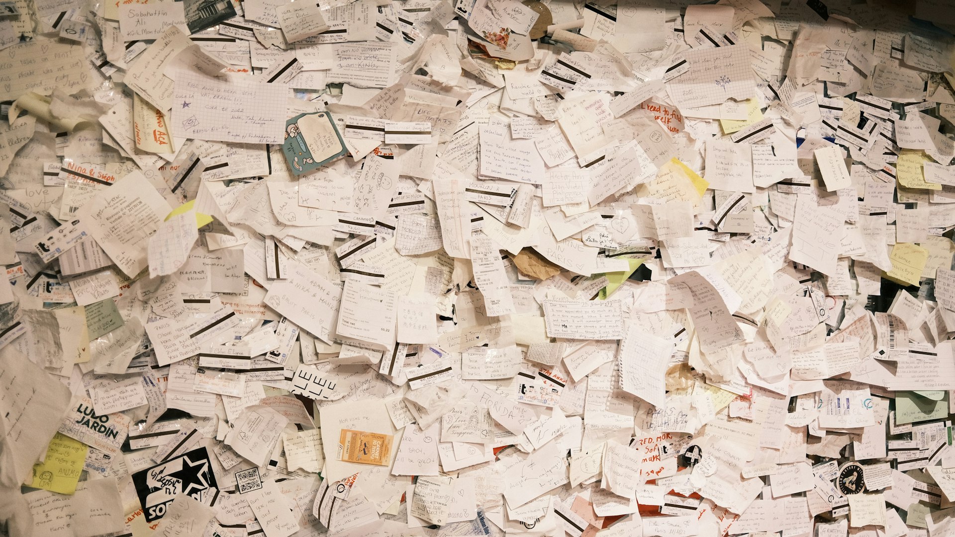 a large pile of paper